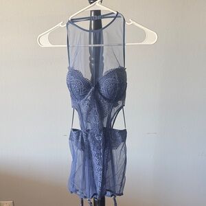 Victoria's Secret Blue Lace Chemise